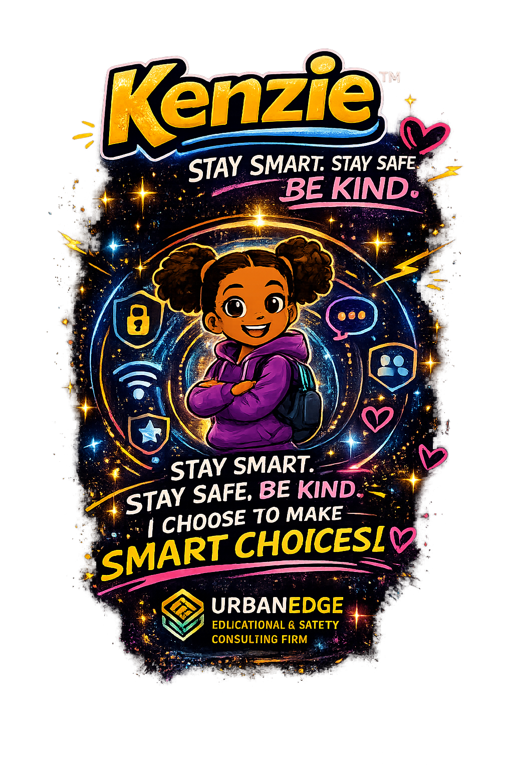 Kenzie - Stay Smart. Stay Safe. Be Kind. T-Shirt